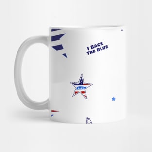 back the blue line (White Background) Mug